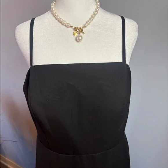 JJ’s House Black Formal Maxi Dress Size 12 NWT Adjustable Straps - Picture 15 of 16